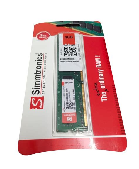 Simmtronics 4GB DDR3 Desktop RAM 1333 MHz (PC 10600) .